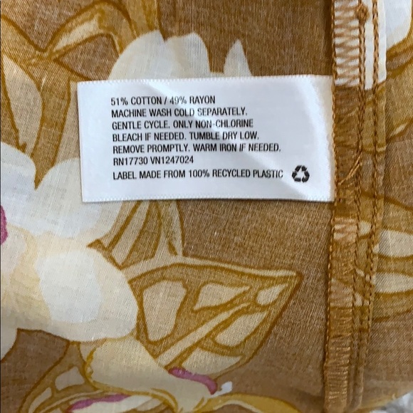 NEW! A New Day Brown Floral Drawstring Waist Top - Picture 7 of 7